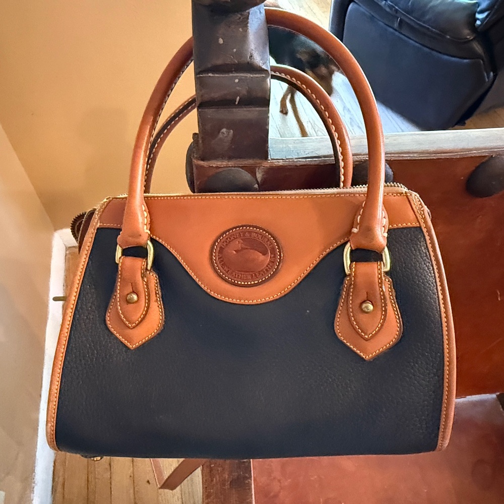 Dooney & Bourke Domed Satchel Purse Black/Brown